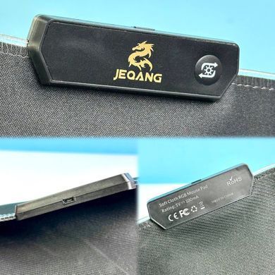 Килимок для миші 300*800мм з&nbsp;яскравим RGB-підсвічуванням JEQANG JM-113 Чорний
