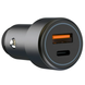 Автомобільний зарядний пристрій з швидкою зарядою XO CC42 |1USB/1Type-C, 38W, PD20W+QC3.0 18W| Чорний