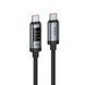 Кабель Type-C to Type-C з швидкою зарядкою 240W та цифровим дисплеєм HOCO U148 1.2м Чорний