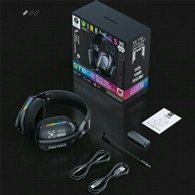 Навушники ігрові безпровідні ONIKUMA GT808 з мікрофоном і RGB-підсвіткою Чорний 58370