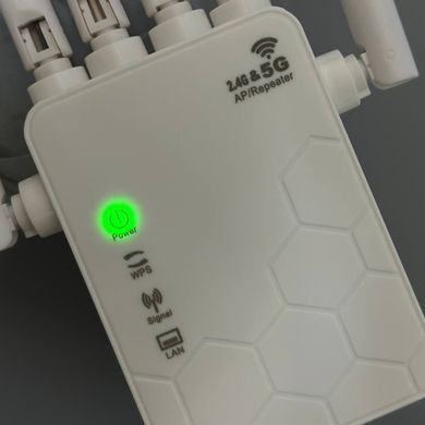 Ретранслятор підсилювач WiFi сигналу AC1200M 2.4G-5G, швидкість до 866Mbps Білий 61095