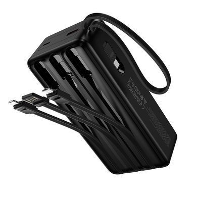 Павербанк зі швидкою зарядкою 22.5Вт та кабелями 30000mAh HOCO J156B USB + Type-C Чорний