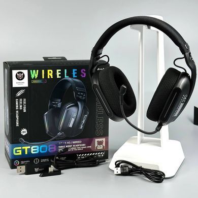 Навушники ігрові безпровідні ONIKUMA GT808 з мікрофоном і RGB-підсвіткою Чорний 58370
