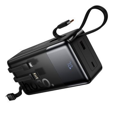 Павербанк зі швидкою зарядкою 22.5Вт та кабелями 30000mAh HOCO J156B USB + Type-C Чорний