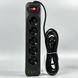 Мережевий подовжувач 4м на 5 розеток + 3USB + Type-C UA Power F25U мережевий фільтр з USB 63259
