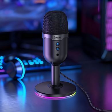Настільний USB мікрофон з RGB-підсвіткою HOCO L25 Чорний