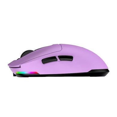 Мишка безпровідна ігрова MEETION GW24 2.4G/Bluetooth, 8000 DPI, 6кн., RGB, 600mAh Фіолетовий