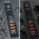 Подовжувач мережевий фільтр 5 м на 6 розеток + 4USB + 2Type-C 3000W Power Socket F54-2PD Чорний