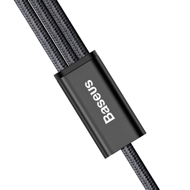Кабель 3в1 для зарядки телефону MicroUSB + TypeC + Lightning 3-in-1BASEUS Combo Rapid Series |1.2м 3A| Чорний
