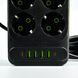 Подовжувач мережевий переноска 2м на 10 розеток + 4USB + 2Type-C UA Power F35U Чорний 63266