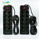 Подовжувач мережевий переноска 2м на 10 розеток + 4USB + 2Type-C UA Power F35U Чорний 63266