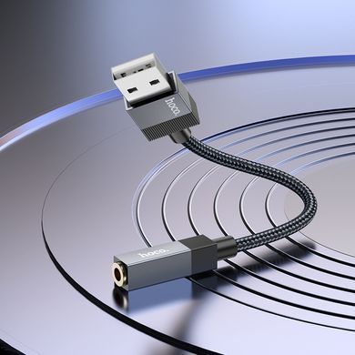 Кабель AUX to USB аудіо конвертер HOCO UPA32D Clever 0.15 м Чорний