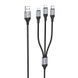 Кабель 3в1 MicroUSB + TypeC + Lightning HOCO X102 Fresh 1м, 2.4A Чорний