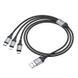 Кабель 3в1 MicroUSB + TypeC + Lightning HOCO X102 Fresh 1м, 2.4A Чорний