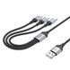 Кабель 3в1 MicroUSB + TypeC + Lightning HOCO X102 Fresh 1м, 2.4A Чорний