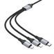 Кабель 3в1 MicroUSB + TypeC + Lightning HOCO X102 Fresh 1м, 2.4A Чорний