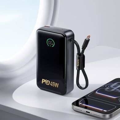 Павербанк 20000 mAh повербанк зі швидкою зарядкою 45W HOCO Q54 power bank повер бенк з кабелем