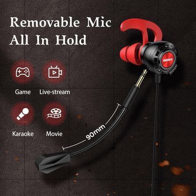 Навушники iphone дротові ігрові з мікрофоном гарнітура REMAX Lightning Gaming Headphone RM-750 Чорний