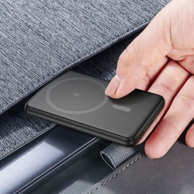 Павербанк зі швидкою 20W та безпровідною зарядкою MagSafe 5000mAh HOCO J140A 1Type-C Чорний