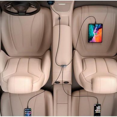 Автомобільний зарядний пристрій в прикурювач (автозарядка) BASEUS Share Together 2USB/Type-C 3A 120W Сірий