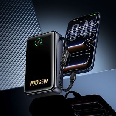 Павербанк 20000 mAh повербанк зі швидкою зарядкою 45W HOCO Q54 power bank повер бенк з кабелем