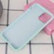 Силіконовий Чохол на iPhone 12 Pro Max 6.7" із закритим низом Silicone Case 100% Голубий