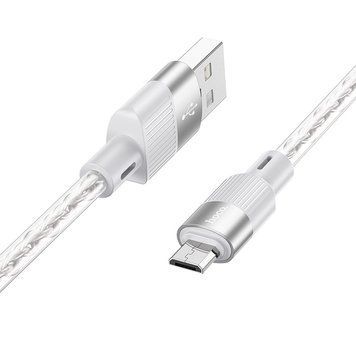 Кабель із підтримкою швидкої зарядки USB to MicroUSB HOCO X99 Crystal Junction 1м Сірий