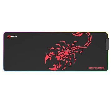 Килимок для миші 800х300мм з&nbsp;яскравим RGB-підсвічуванням MARVO MG011 |4USB| Чорний