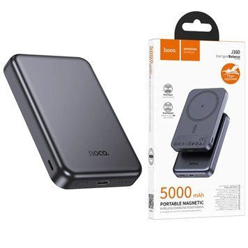 Павербанк з безпровідною зарядкою 5000mAh HOCO J160 Type-C Сірий