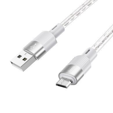 Кабель із підтримкою швидкої зарядки USB to MicroUSB HOCO X99 Crystal Junction 1м Сірий