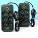 Подовжувач мережевий переноска 2 метри на 6 розеток +4USB+1Type-C UA Power F06U Чорний 45206