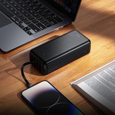 Павербанк 30000mAh з вбудованими кабелями HOCO J163B 2USB Чорний