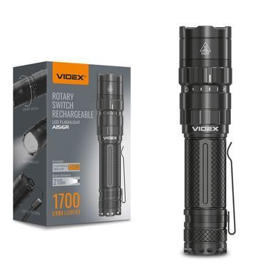 Портативний світлодіодний ліхтарик VIDEX A156R 1700Lm/6500K + акумулятор 21700