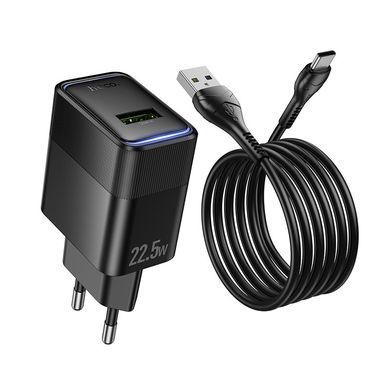 Зарядка з швидкою зарядкою 22.5W зарядний пристрій з кабелем Type-C HOCO CS111A швидка зарядка для телефона