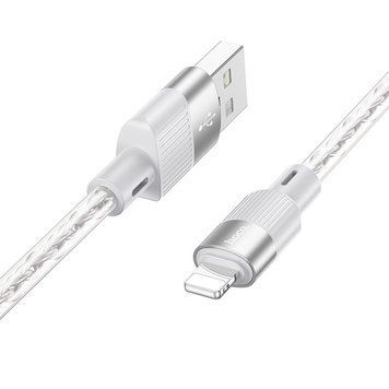 Кабель для зарядки телефону Lightning Apple iPhone HOCO X99 Crystal Junction 1м, 2.4A Сірий