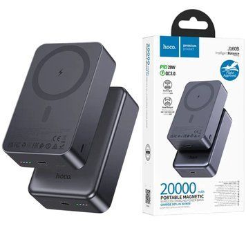 Павербанк 20Вт із зарядкою MagSafe 20000mAh HOCO J160B Type-C Сірий