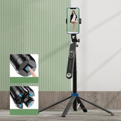 Монопод-трипод, штатив 1.8 м для телефону, Gopro, камери з пультом P515 Bluetooth, 1.8М Чорний