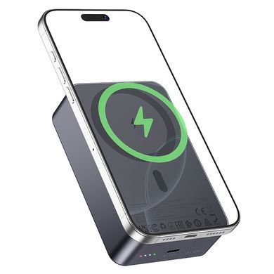 Павербанк 20Вт із зарядкою MagSafe 20000mAh HOCO J160B Type-C Сірий