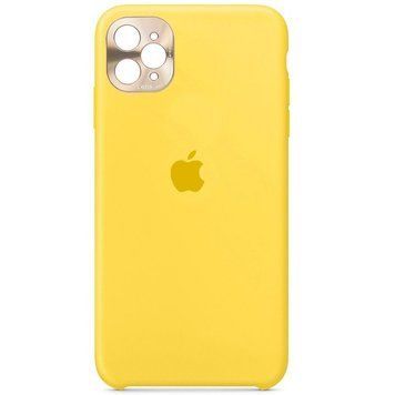 Силіконовий Чохол на iPhone 11 Pro Max 6.5" Metal Camera Lens Лимонний