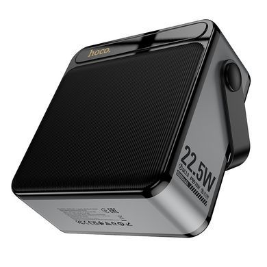 Павербанк 80000mAh з ліхтарем та швидкою зарядкою 22.5Вт HOCO J161 Type-C + 2USB Чорно-сірий