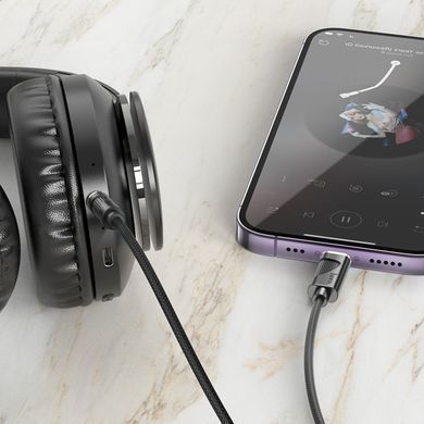 Аудіокабель Lightning to AUX 1м HOCO UPA30 3,5mm Чорний 49594