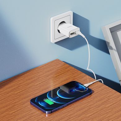 Мережевий зарядний пристрій для телефону + кабель Lightning HOCO C88A 1USB, 2.4A Чорний