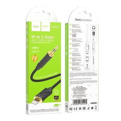 Аудіокабель Lightning to AUX 1м HOCO UPA30 3,5mm Чорний 49594