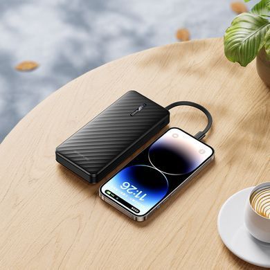 Павербанк 10000 повербанк 10000 mAh BOROFONE BJ84 повер банк 10000 power bank для роутера павер банк з кабелями чорний