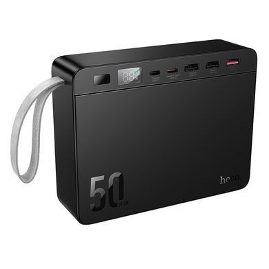 Павербанк 50000mAh зі швидкою зарядкою 22.5W та ліхтарем HOCO J166 3USB, 2Type-C Чорний