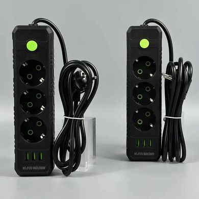 Подовжувач мережевий переноска 6м на 3 розетки + 3USB UA Power F43U мережевий фільтр з USB 48630