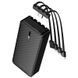 Павербанк 20000mAh з вбудованими кабелями Lightning, Type-C, Micro-USB, USB BOROFONE BJ84A 1USB Чорний
