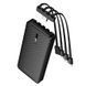 Павербанк 10000 повербанк 10000 mAh BOROFONE BJ84 повер банк 10000 power bank для роутера павер банк з кабелями чорний