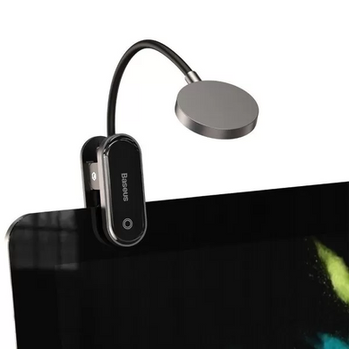 Сенсорна лампа з прищіпкою з гнучкою ніжкою для читання BASEUS Mini Clip Lamp Чорний