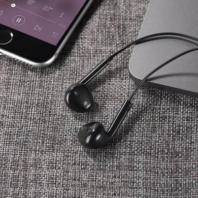 Дротові навушники вкладиші, з мікрофоном гарнітура HOCO M55 Memory sound wire with mic Чорний